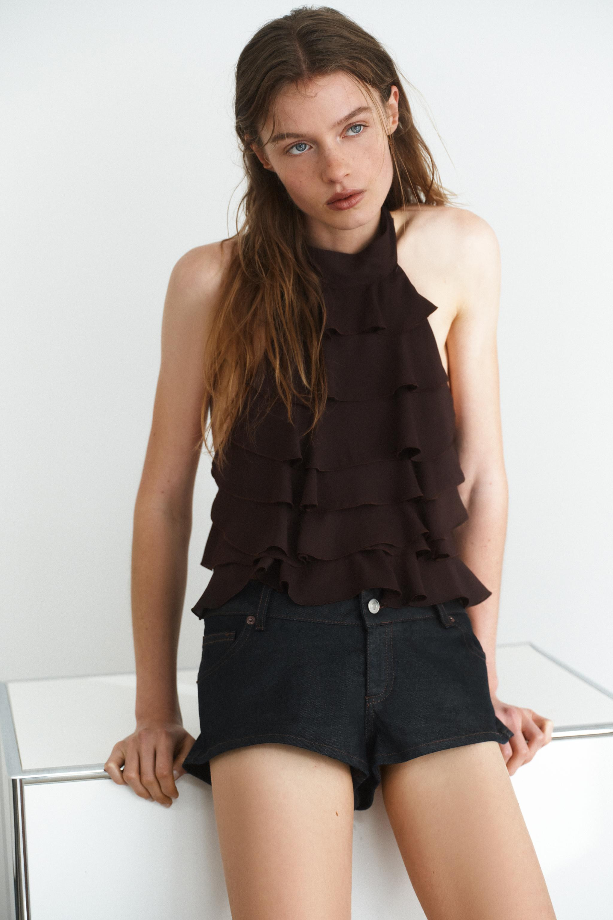 GEORGETTE HALTER TOP | Zara AU