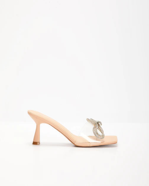 Adair Rhinestone Bow Heels - Clear - SALE | VICI