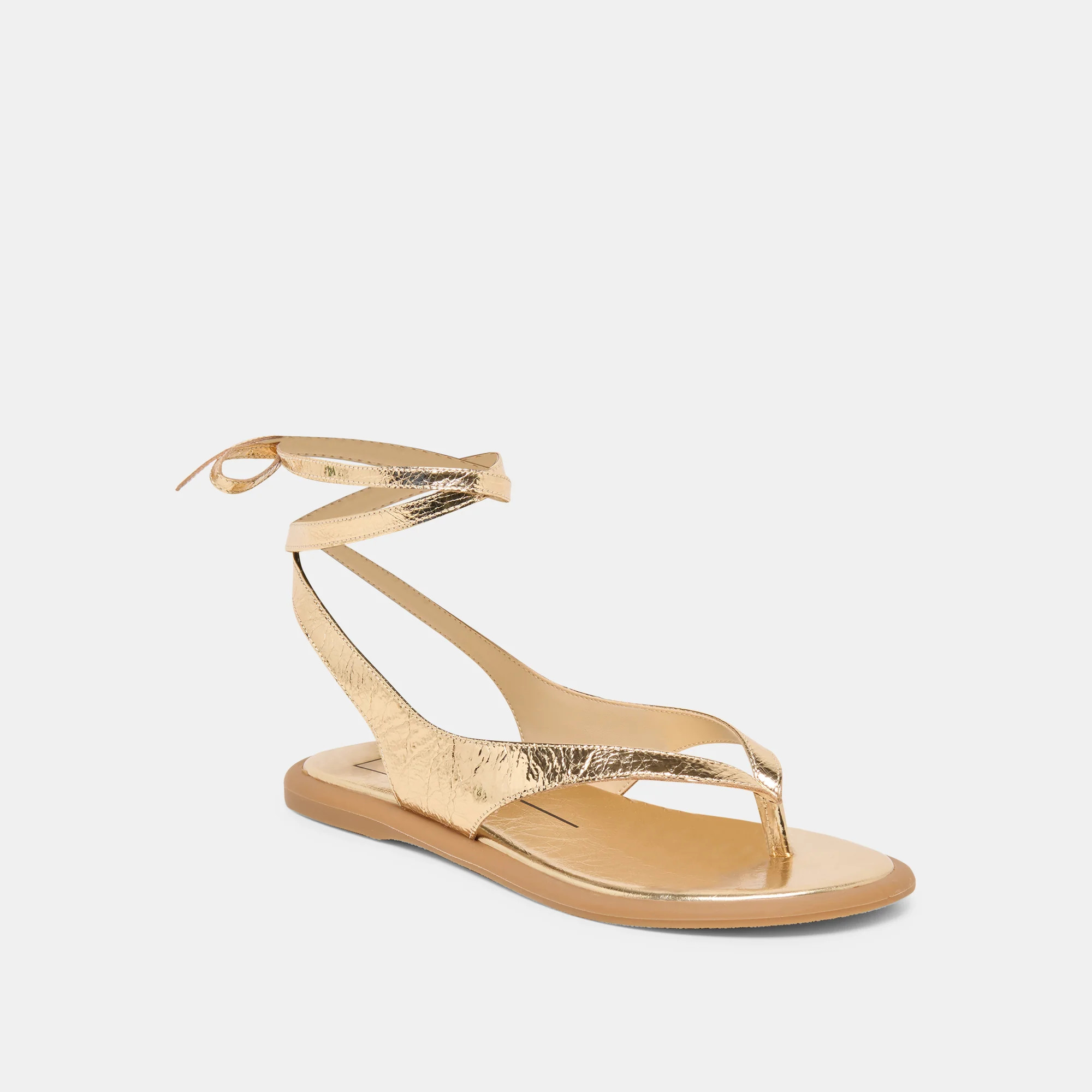 Jayden Gold Distressed Leather Sandals | Dolce Vita | DolceVita.com