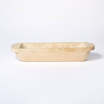 Long Wooden Bowl Brown - Threshold&#8482; designed with Studio McGee | Target