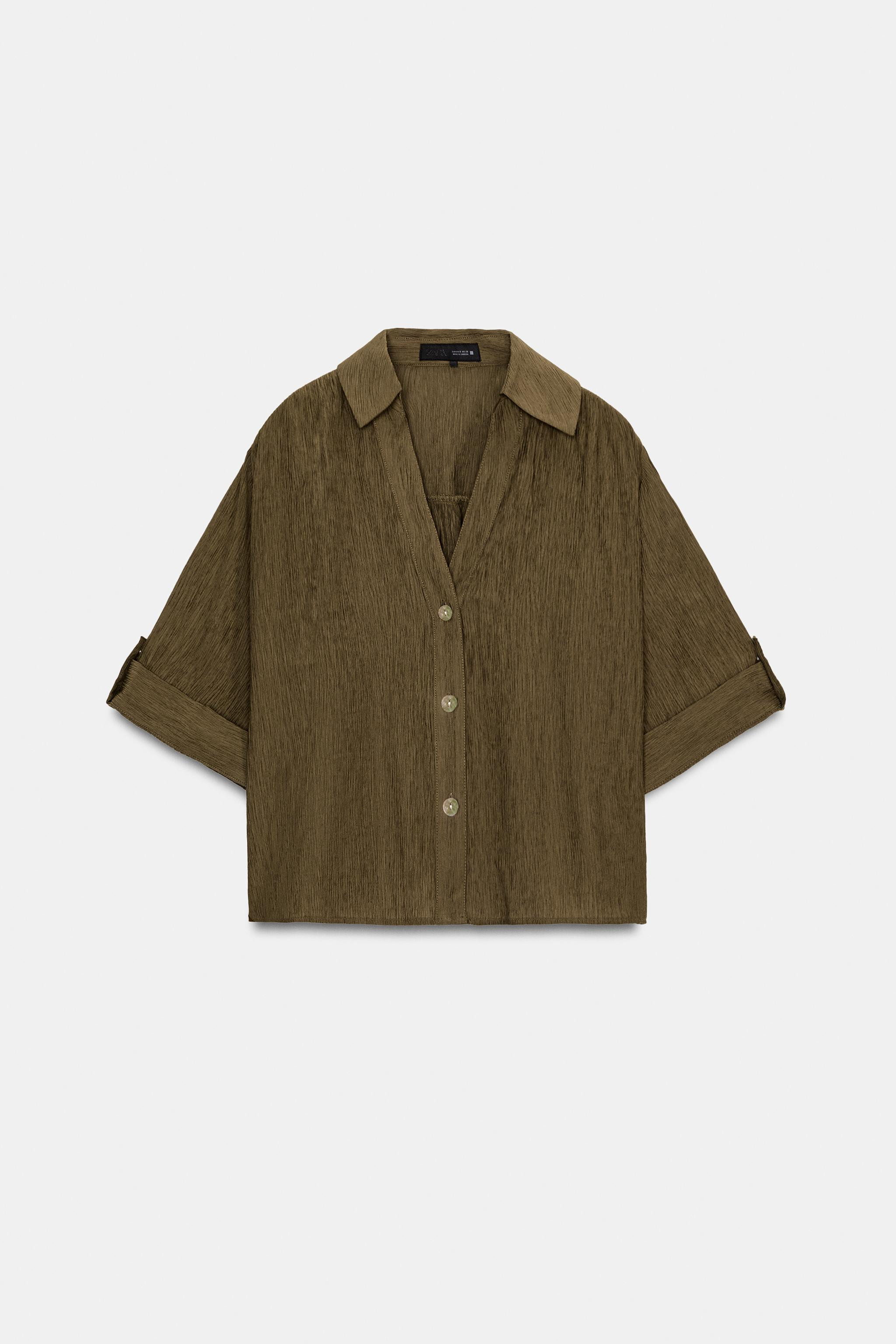 SHORT SLEEVE FLOWING SHIRT | Zara US