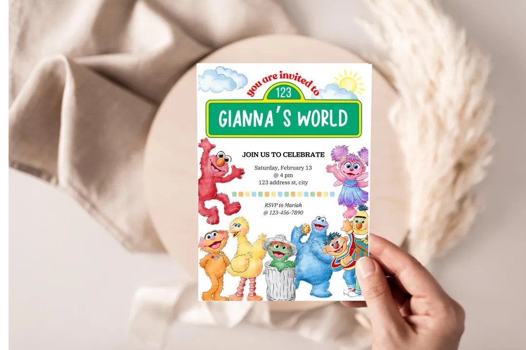 EDITABLE Kids Birthday Invitation , Sesame Street, Toddler Birthday Party, Printable Invite, Inst... | Etsy (US)