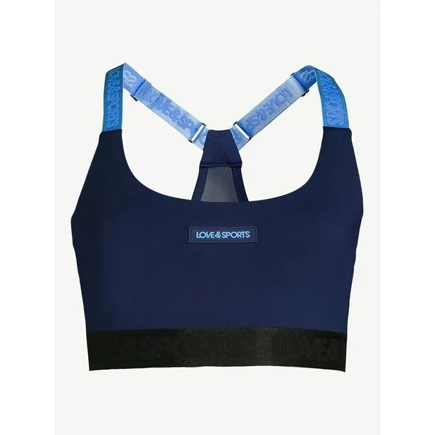 Love & Sports Women’s Logo Patch Sports Bra, Sizes XS-XXXL | Walmart (US)
