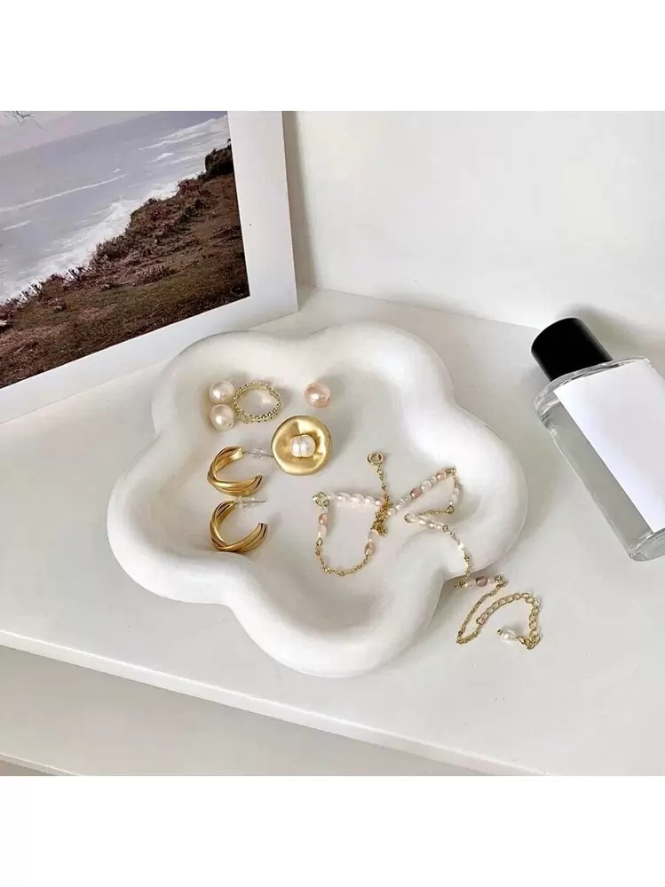 1pc Asymmetric Creative Resin Desktop Storage Tray For Earrings, Necklaces, Jewelry Shooting Prop... | SHEIN