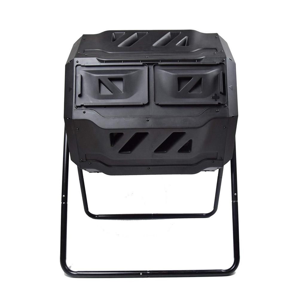 42 Gal. Capacity Garden Compost Bin Tumbler with 2-Chambers Dual Rotating Composting Tumbler | The Home Depot
