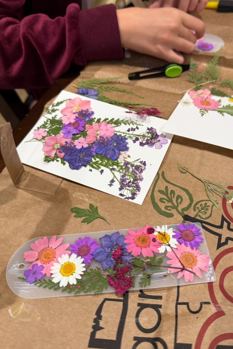 Pressed flower bookmarks 