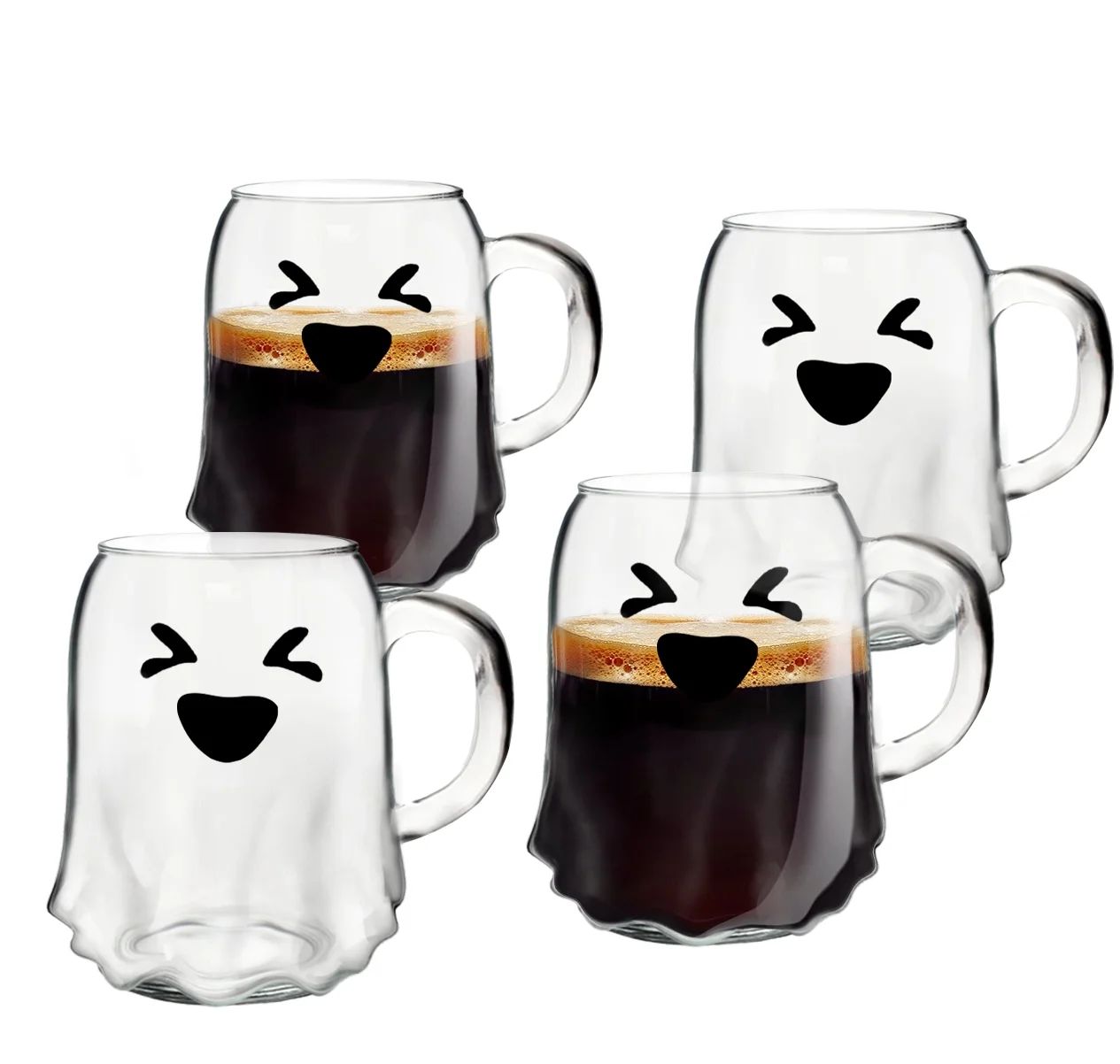 Way To Celebrate Glass Ghost Mug Squint 4 Pack | Walmart (US)