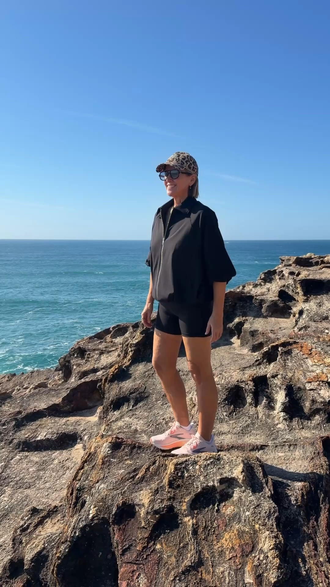 Jacket + bike shorts for trans-seasonal activewear

Jacket: Size US M/AU12 
Tee (not shown): size US10/AU12
Bike shorts: size US10/AU12

#LTKaustralia #LTKfitness #LTKover50style