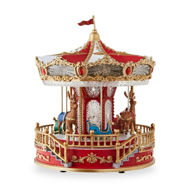 Light-Up and Musical Christmas Carousel Decoration, Multicolor, 11", by Holiday Time | Walmart (US)