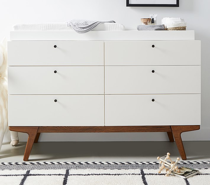 west elm x pbk Modern 6-Drawer Changing Table | Pottery Barn Kids
