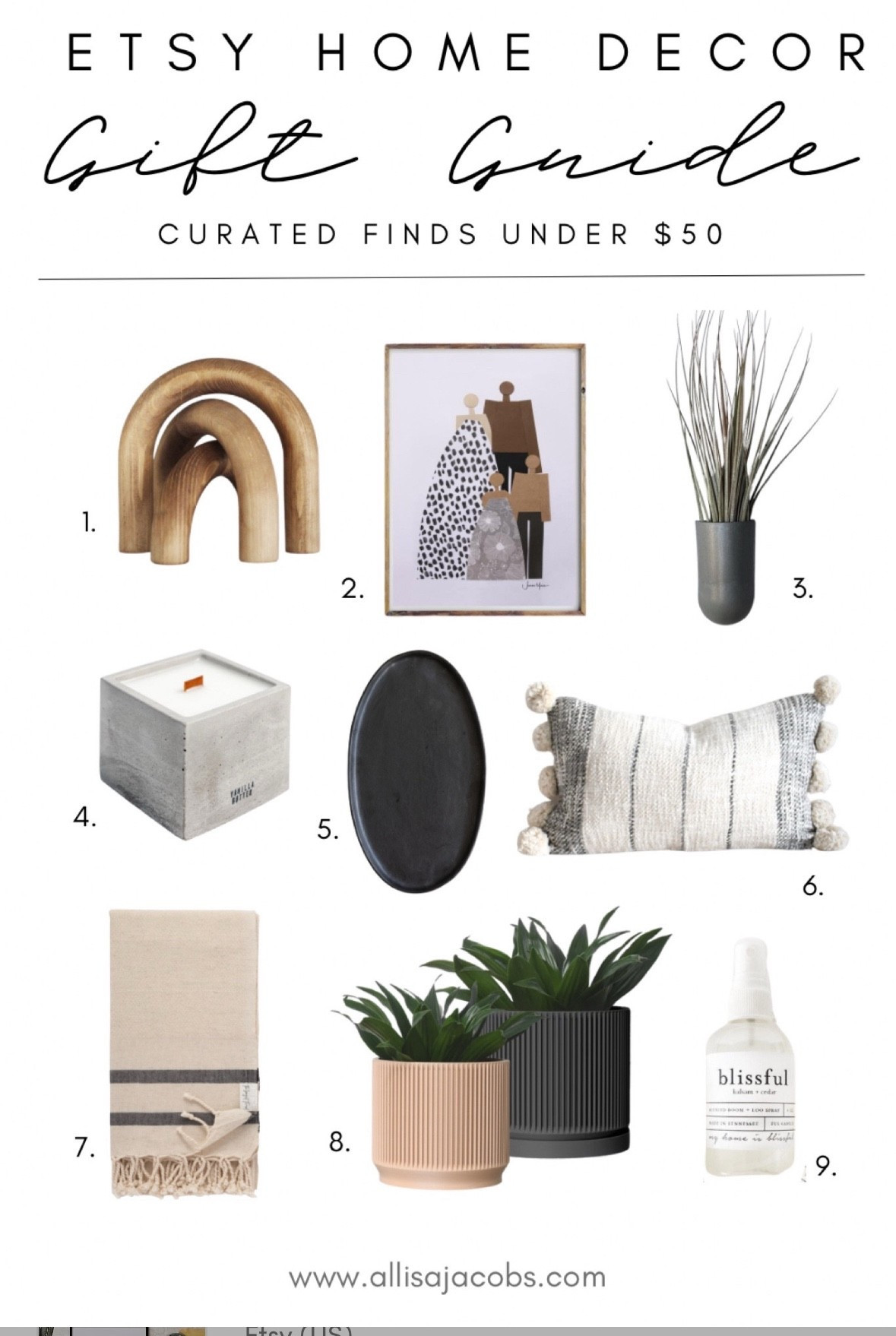 Curated Etsy gift guide for neutral home decor under 50 bucks! From pillows to personalized wall art to shelf decor these are the items that tell the story in your home. 🫶🏻

#LTKFindsUnder50 #LTKFallSale #LTKHome