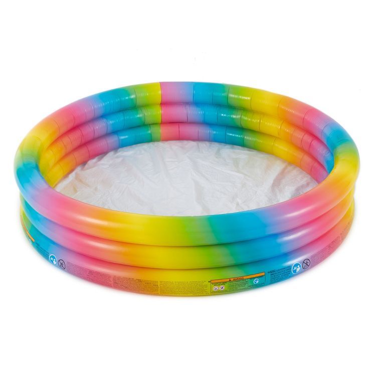 Intex 58449EP Rainbow Ombre 3 Ring Circular Inflatable Outdoor Swimming Pool with for Kids Ages 2... | Target