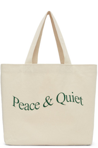 Beige Wordmark Tote | SSENSE