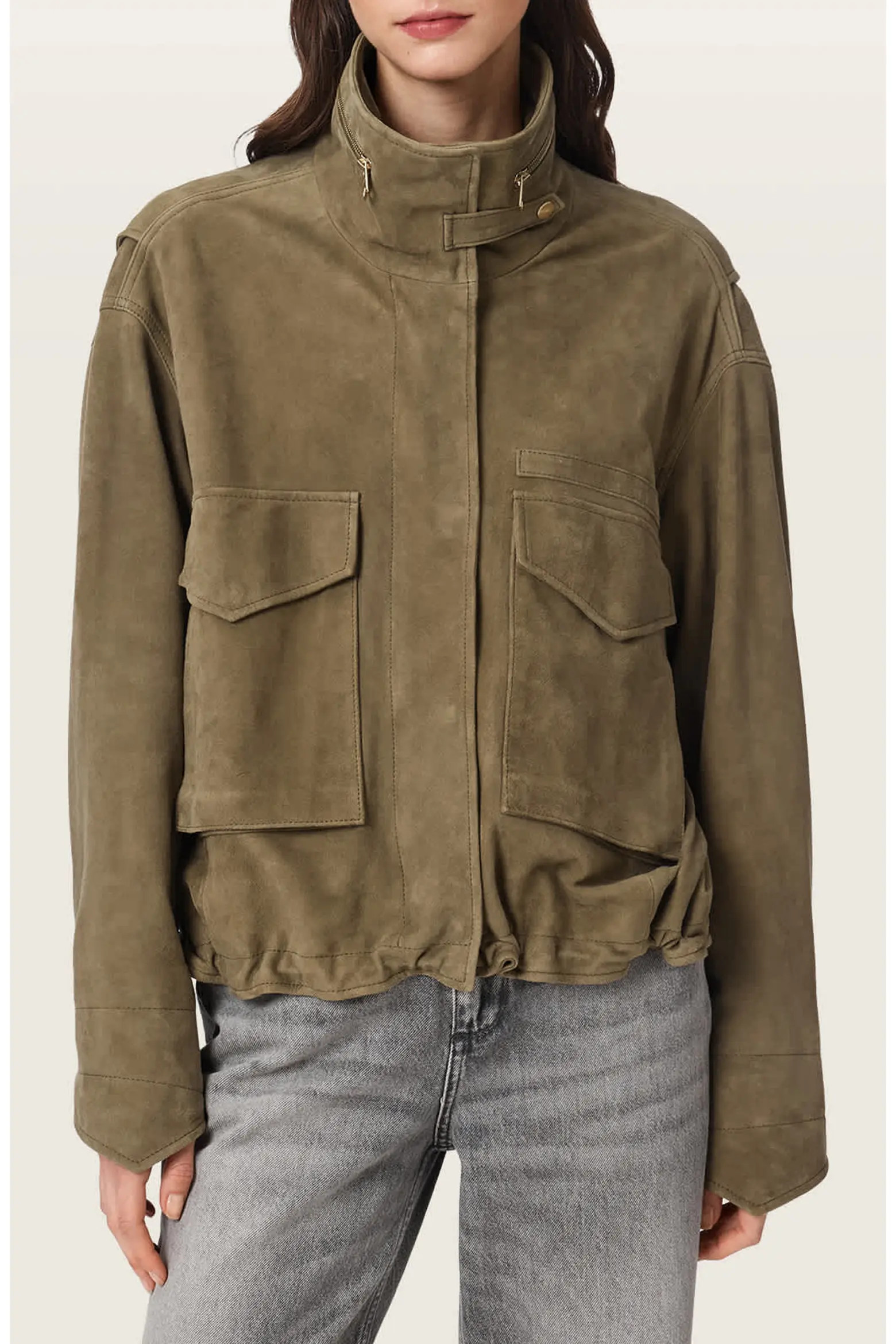 AllSaints Clay Suede Jacket (Women) | Nordstrom | Nordstrom