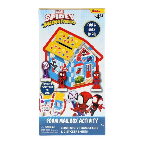 Disney Spidey & Friends Valentines Stickers and Foam Mailbox Craft Kit, for Child Ages 3+ | Walmart (US)