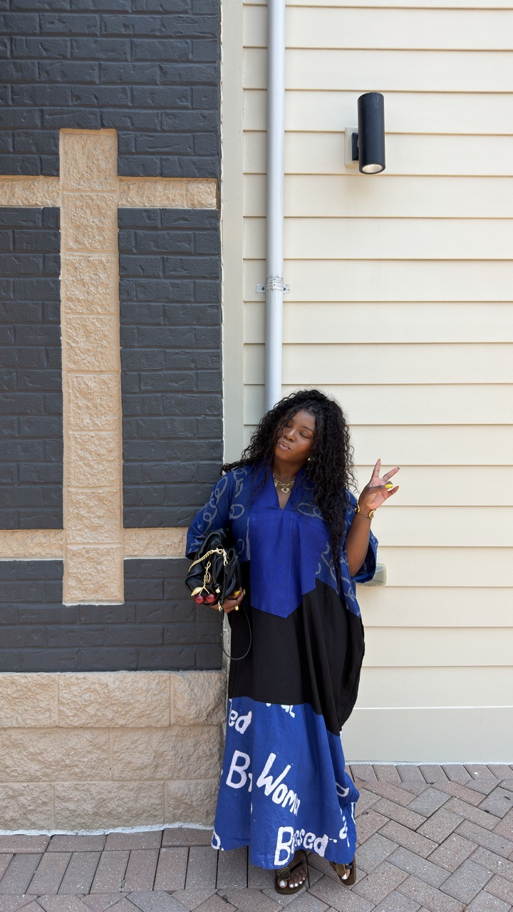 Bubu’s are on standby all summer! Hope everyone had a relaxing 3 day weekend 💙
.
.
.
Dress @e25dresses | Sandals @zara (linked in LTK) | Bag @coach | lippie @kikomilano 
.
.
.
.
.
.
#bubu #summerstyle #personalstyle {Nigerian Bubu, black owned brand , summer outfit ideas , summer style, casual style}