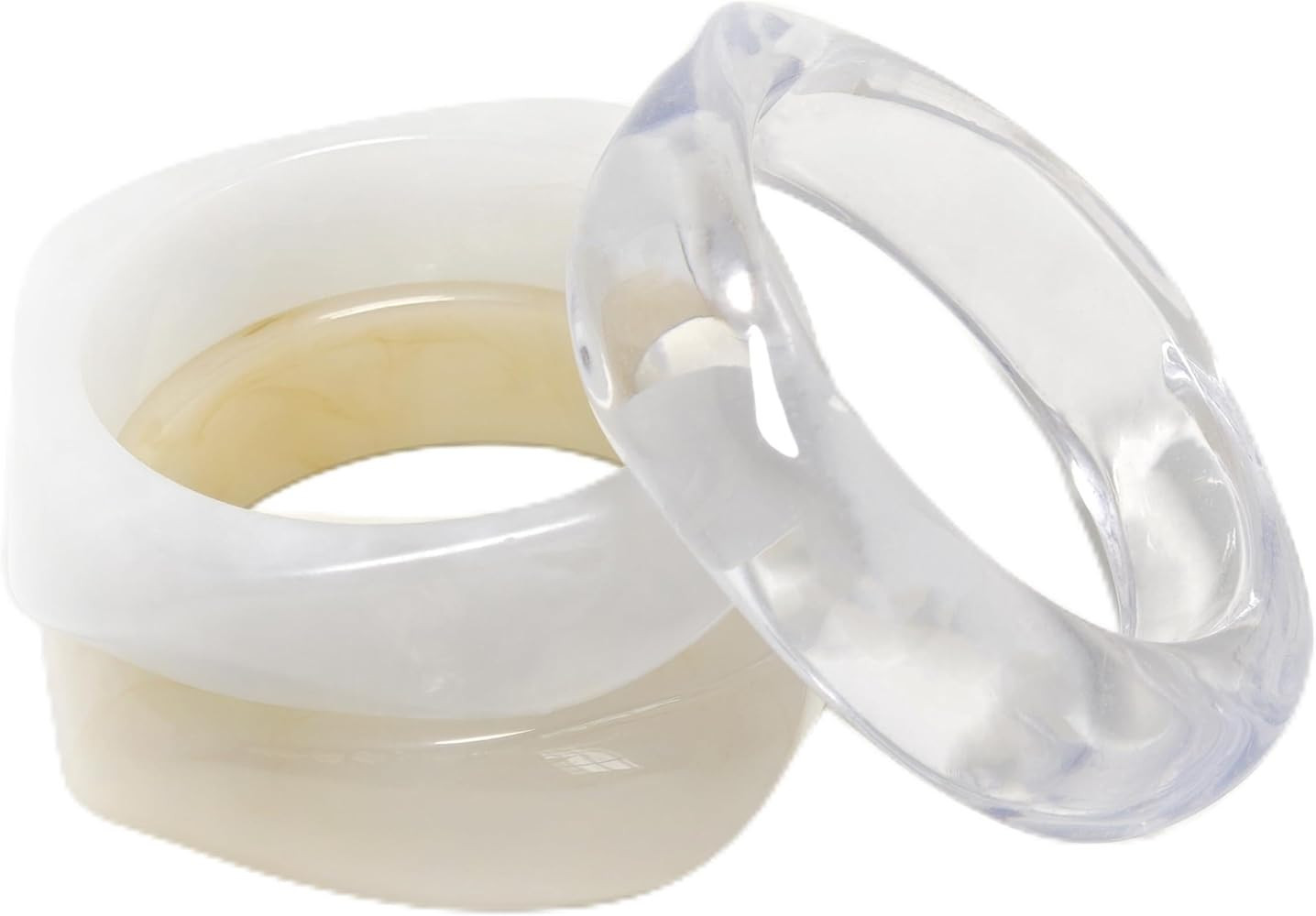 3Pcs Chunky Acrylic Bracelets for Women Large Square Chunky Acrylic Resin Bangle Bracelets Set Je... | Amazon (US)