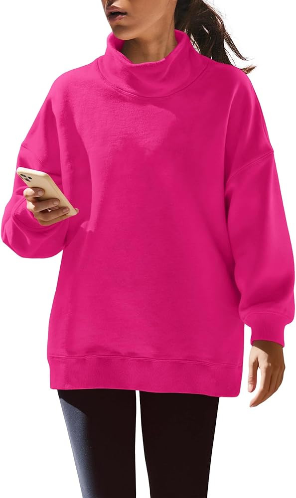 Yanekop Womens Mock Turtleneck Sweatshirt Oversized Turtle Necks Tops Casual Long Sleeve Pullover... | Amazon (US)
