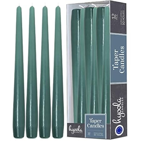 Hyoola 12 Pack Tall Taper Candles - 10 Inch Hunter Green Dripless, Unscented Dinner Candle - Paraffi | Amazon (US)