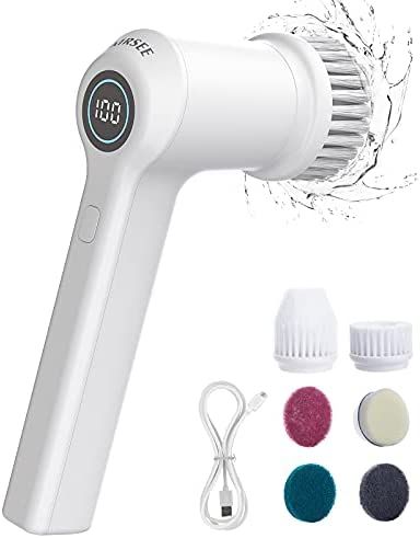 AIRSEE Electric Spin Scrubber for Bathroom Bathtub, Cordless Power Spinning Scrub Brush, Handheld... | Amazon (US)