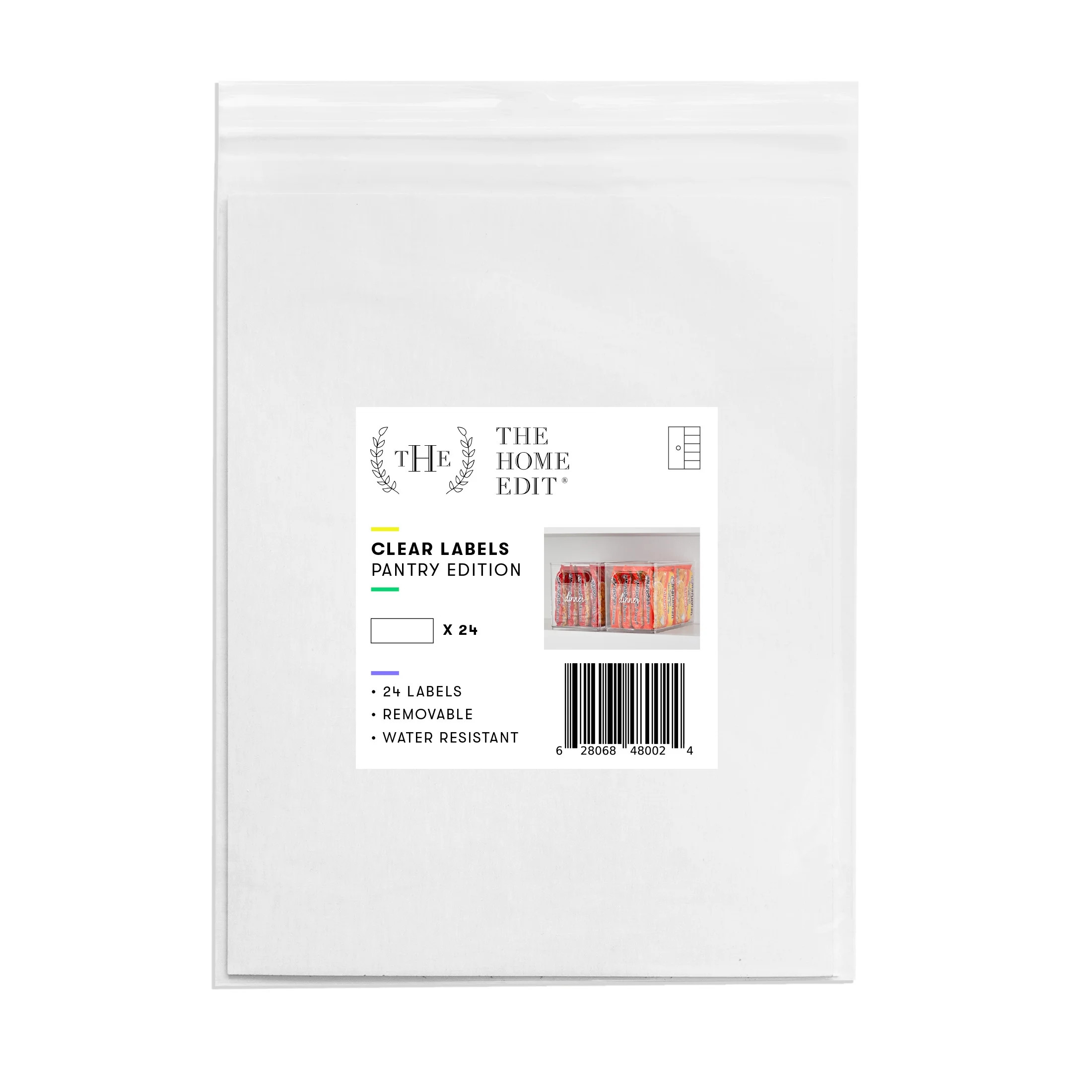The Home Edit Pantry Labels, Pack of 24, Clear, White Font | Walmart (US)