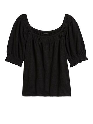 Linen Puff-Sleeve Top | Banana Republic (US)