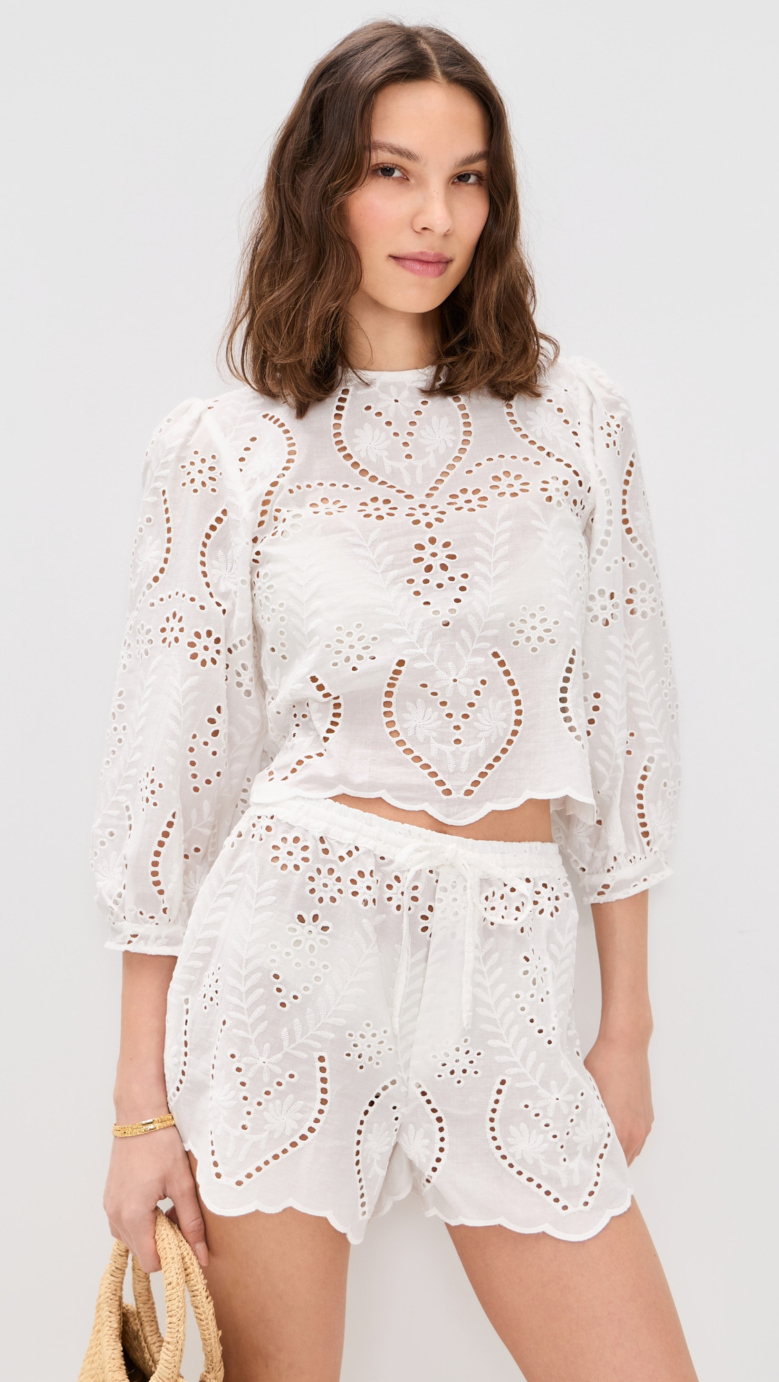 Natalie Martin Collection Lisa Top Athena Embroidery Salt L | Shopbop