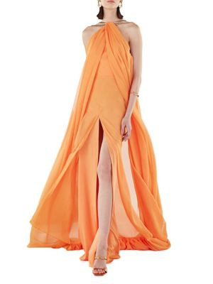 Ozgur Masur Layered Chain-Link Strap Gown on SALE | Saks OFF 5TH | Saks Fifth Avenue OFF 5TH