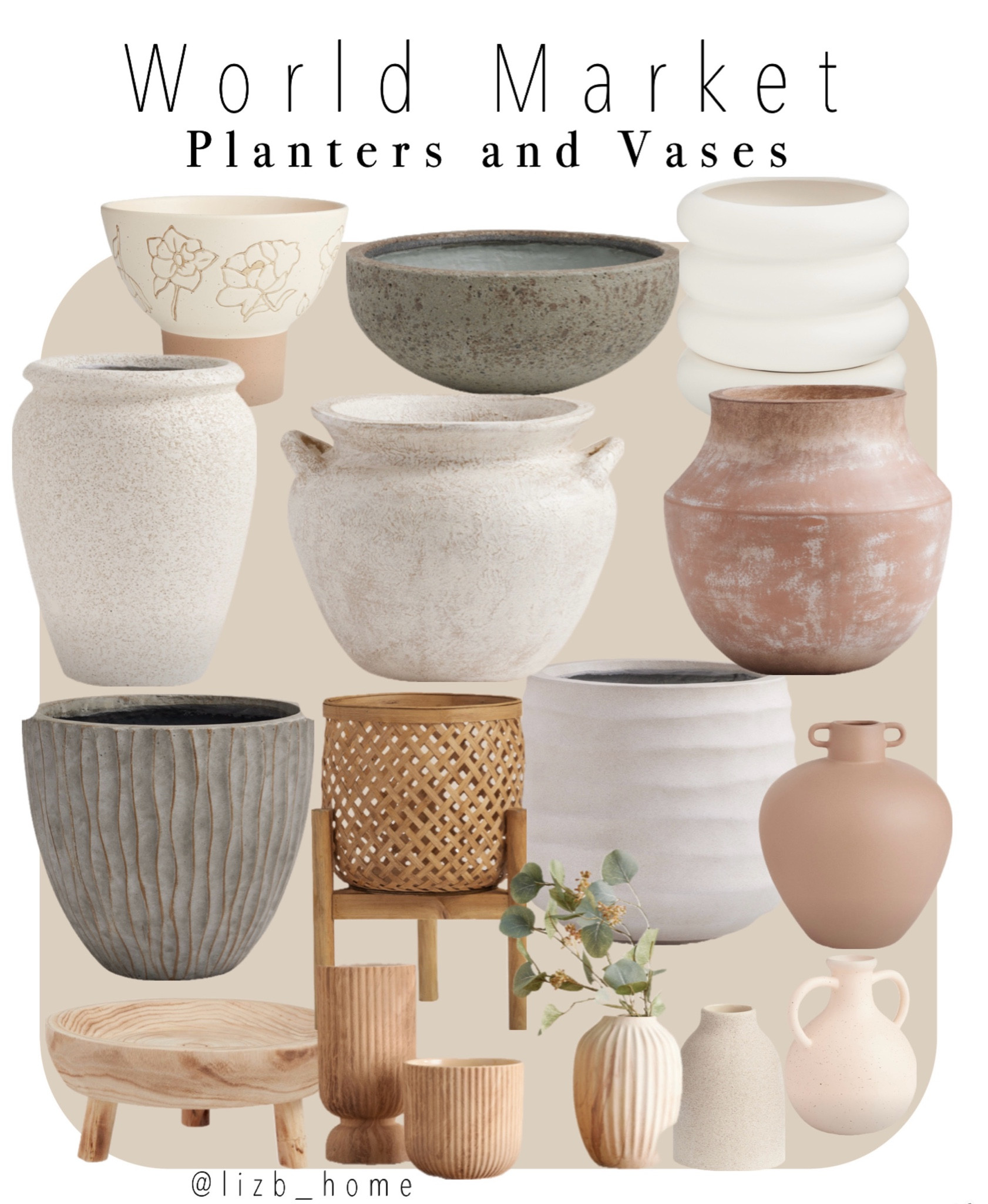 World market planters and vases members get extra 20% off when you do pick up. Large planters. Large ceramic pots. Vases. Modern organic vases and planters. 

#LTKGiftGuide #LTKHome #LTKSaleAlert