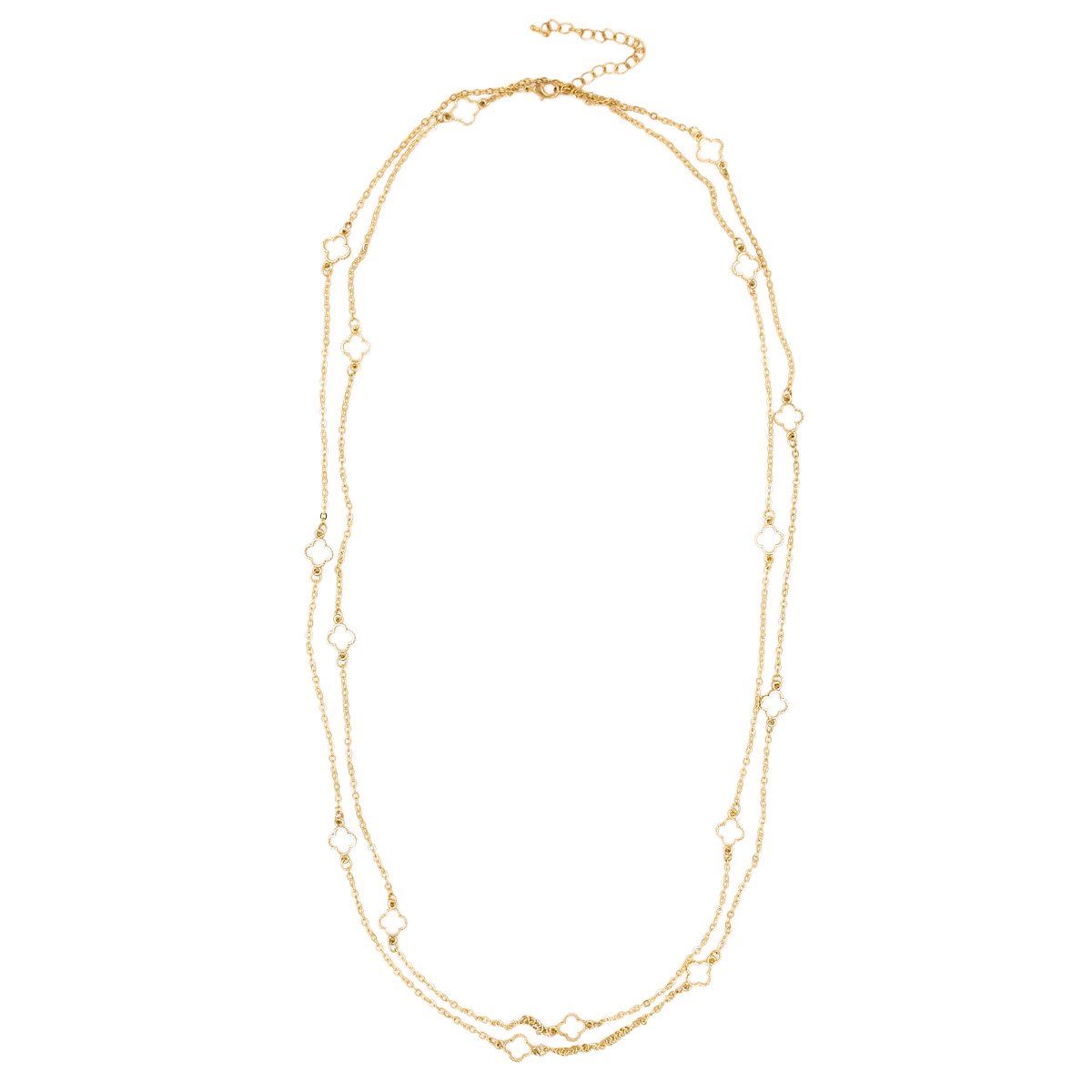 Premium Long Gold Tone Strand Floral Fashion Necklace | Walmart (US)