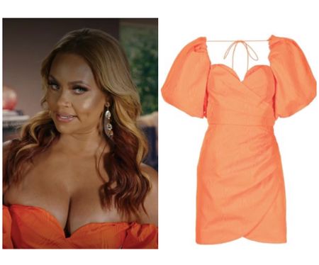 Gizelle Bryant’s Orange Puff Sleeve  Confessional Dress