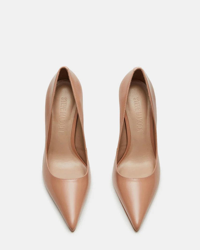 NOIR Tan Leather Pointed-Toe Stiletto Pump Heel | Women's Heels | Steve Madden (US)