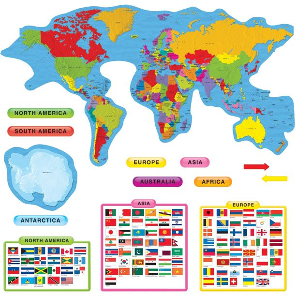 Trend Continents & Countries Bulletin Board Set, Multicolor, 27 / Set (Quantity) | Walmart (US)