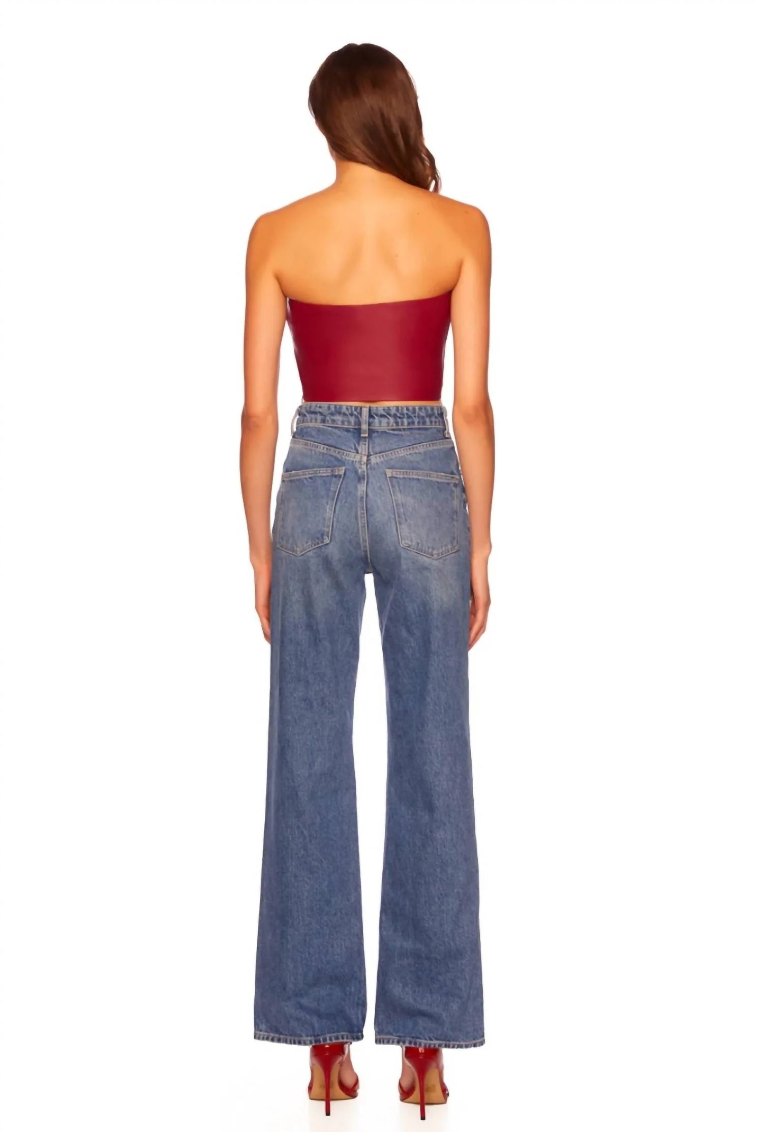 Cropped Tube Top In Red | Shop Simon