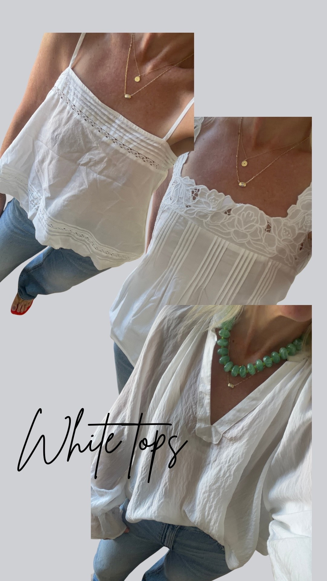 The cutest white tops to beat the heat!!! The long sleeve is very sheer but okay with a nude bra. Perfect if you are mosquito 🦟 prone like me! 
Wearing XS in all three.

#LTKOver40 #LTKSaleAlert #LTKootd