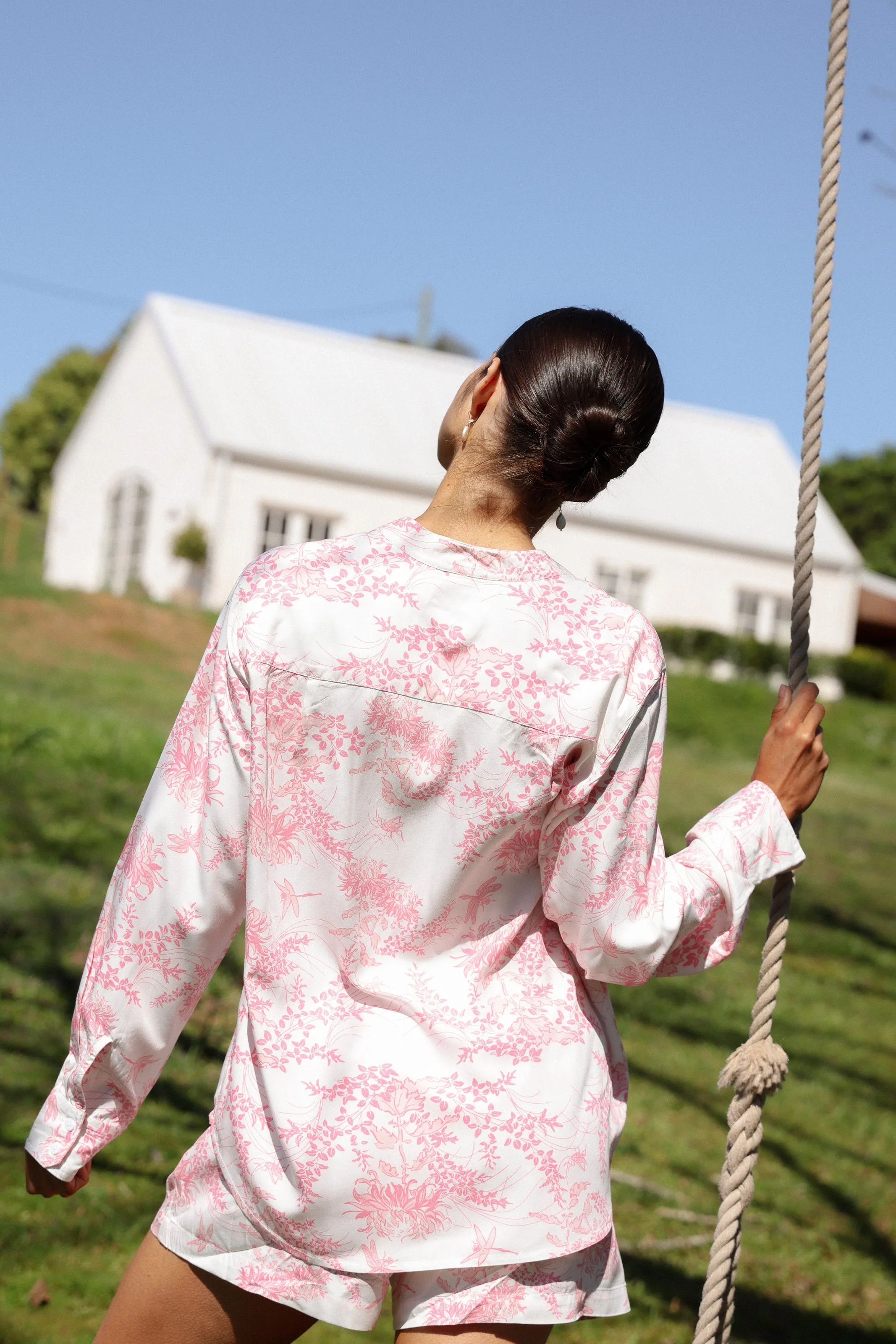 Maggie Pajama Set - Long Sleeve - ECOVERO™ - Summer Toile - Pink | Piyama US