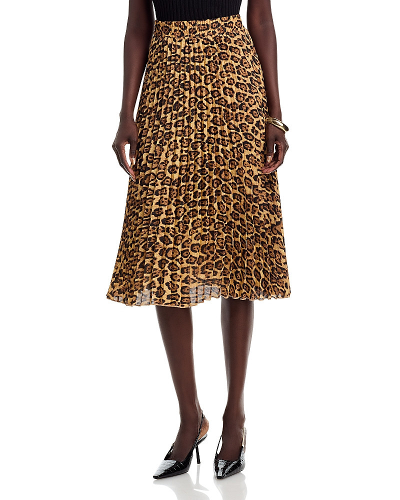 T Tahari Pleated Leopard Print Midi Skirt | Bloomingdale's (US)