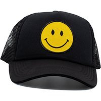 Smiley Face Trucker Hat With Mesh Snap Back, Black Hat Adjustable For All Gift | Etsy (US)