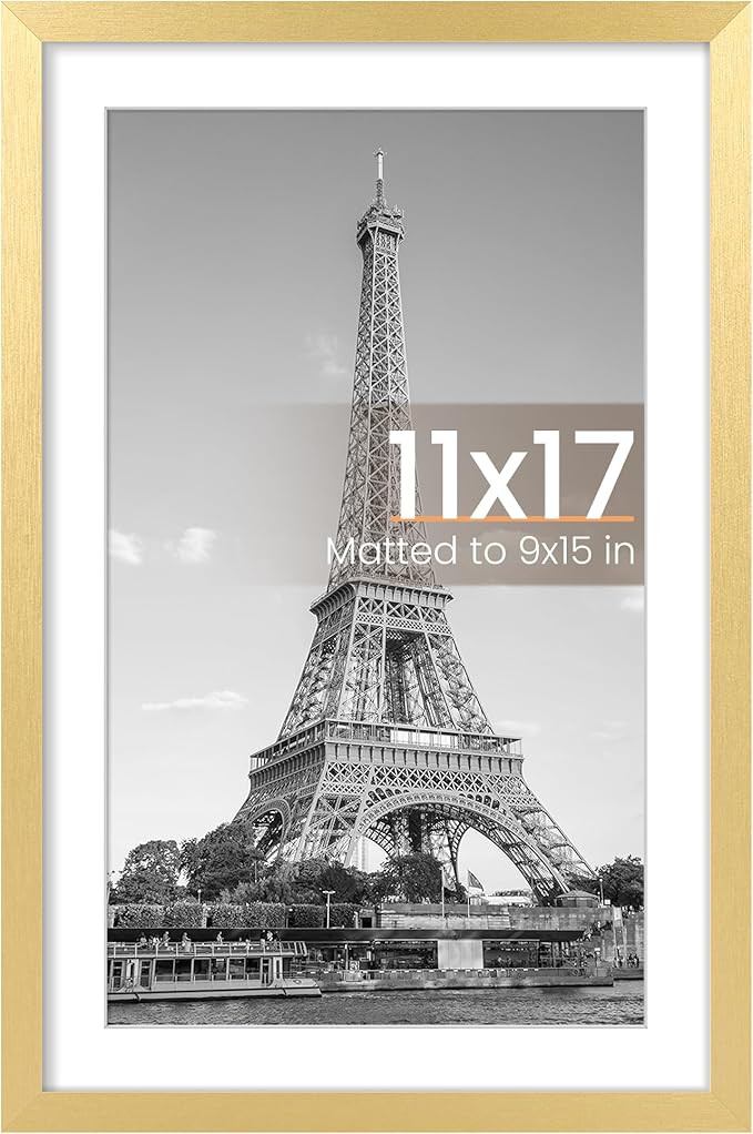 upsimples 11x17 Picture Frame, Display Pictures 9x15 with Mat or 11 x 17 Without, Wall Hanging Po... | Amazon (US)