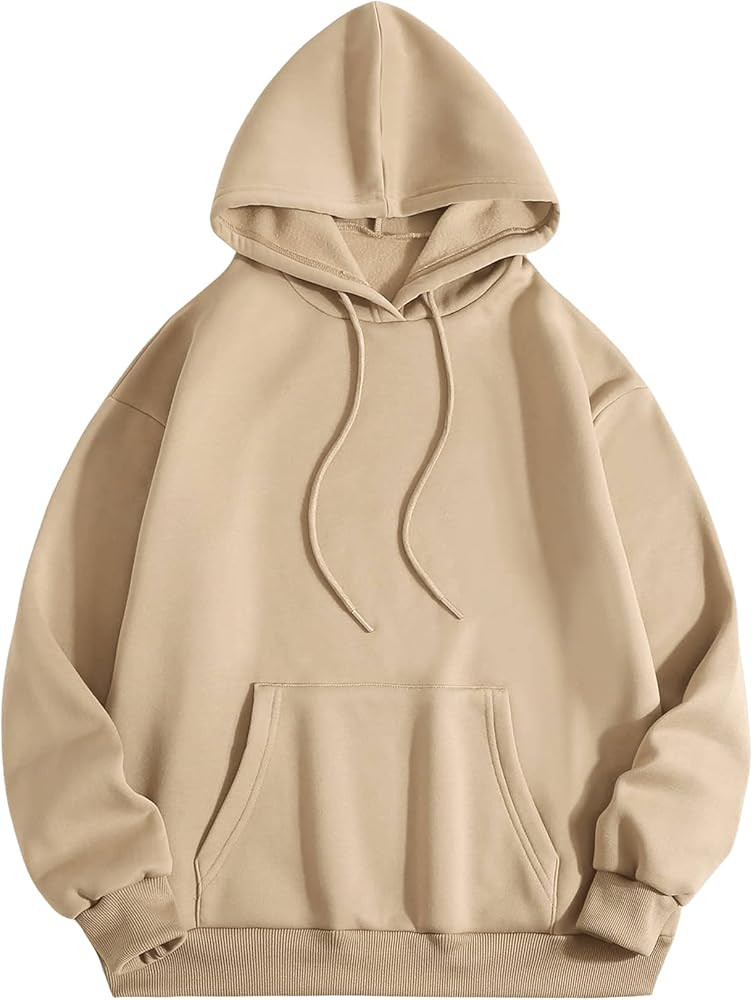 SweatyRocks Women's Casual Long Sleeve Drop Shoulder Oversized Pullover Hoodie Sweatshirt Tops | Amazon (US)