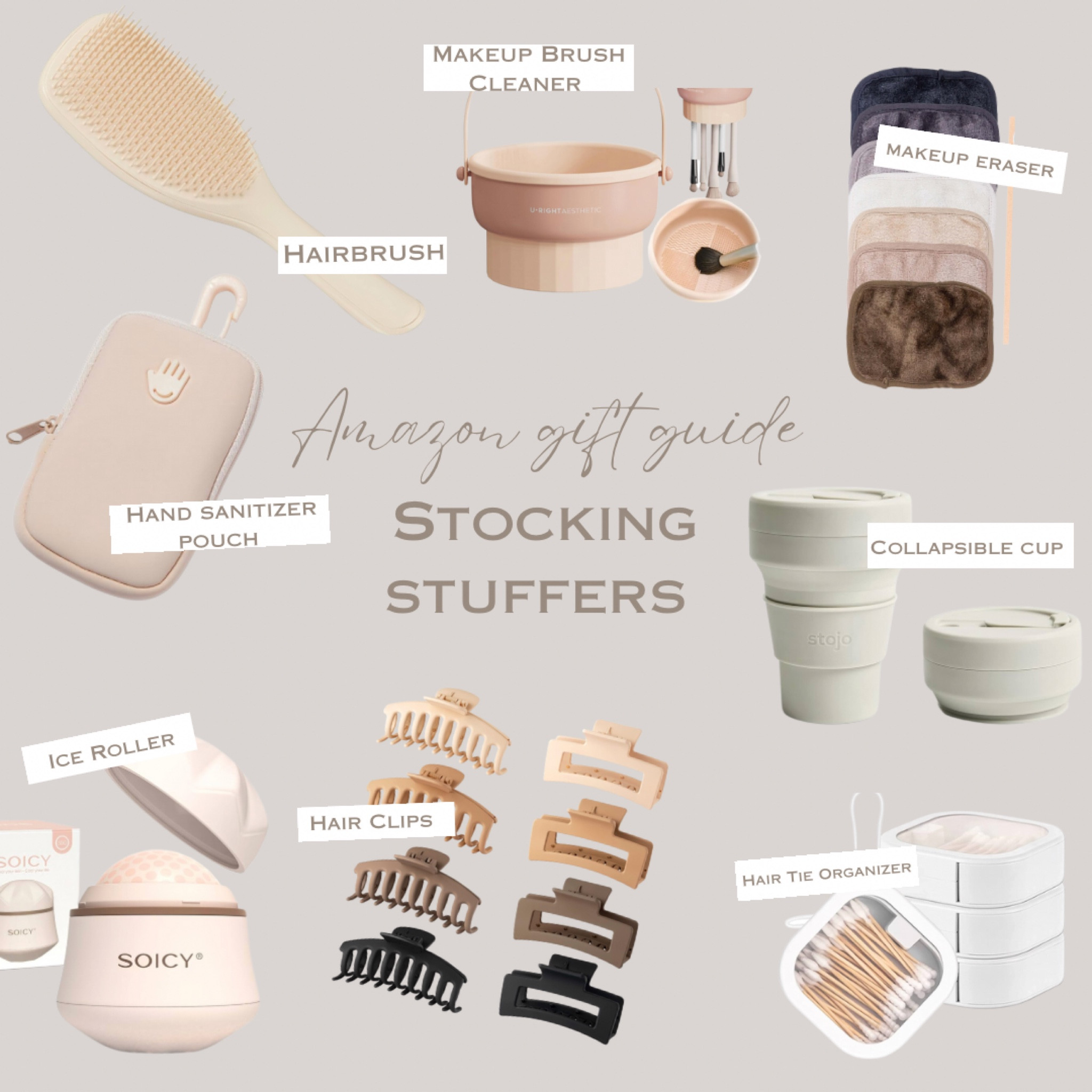 Stocking stuffers!!

Hair clip, ice roller, makeup eraser, hand sanitizer pouch, hair bring, makeup brush cleaner, gifts for her, gift ideas, beauty gifts, Amazon, Amazon finds 

#LTKHoliday #LTKbeauty #LTKGiftGuide