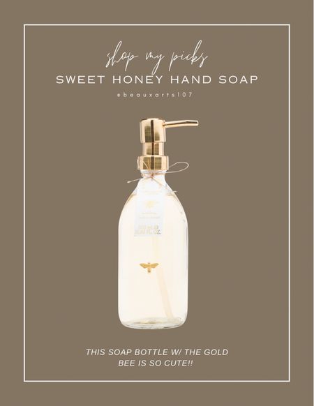 This $5.99 hand soap bottle is so cute and you can definitely re-use/re-fill it with your choice of soap in the bathroom! 

#LTKHome #LTKFindsUnder50 #LTKSaleAlert