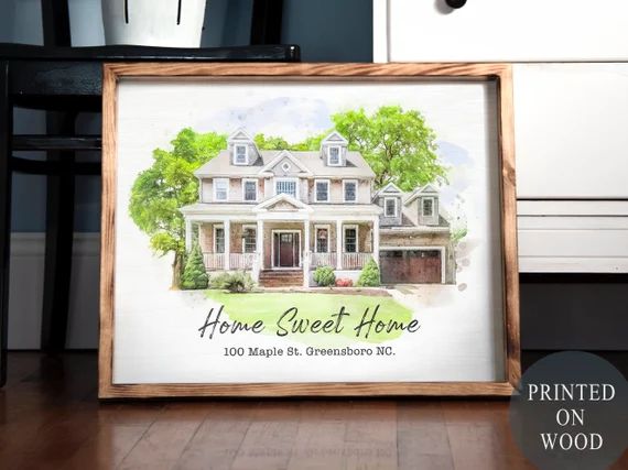 House portrait, watercolor home portrait, house painting, housewarming gift, custom house portrai... | Etsy (US)