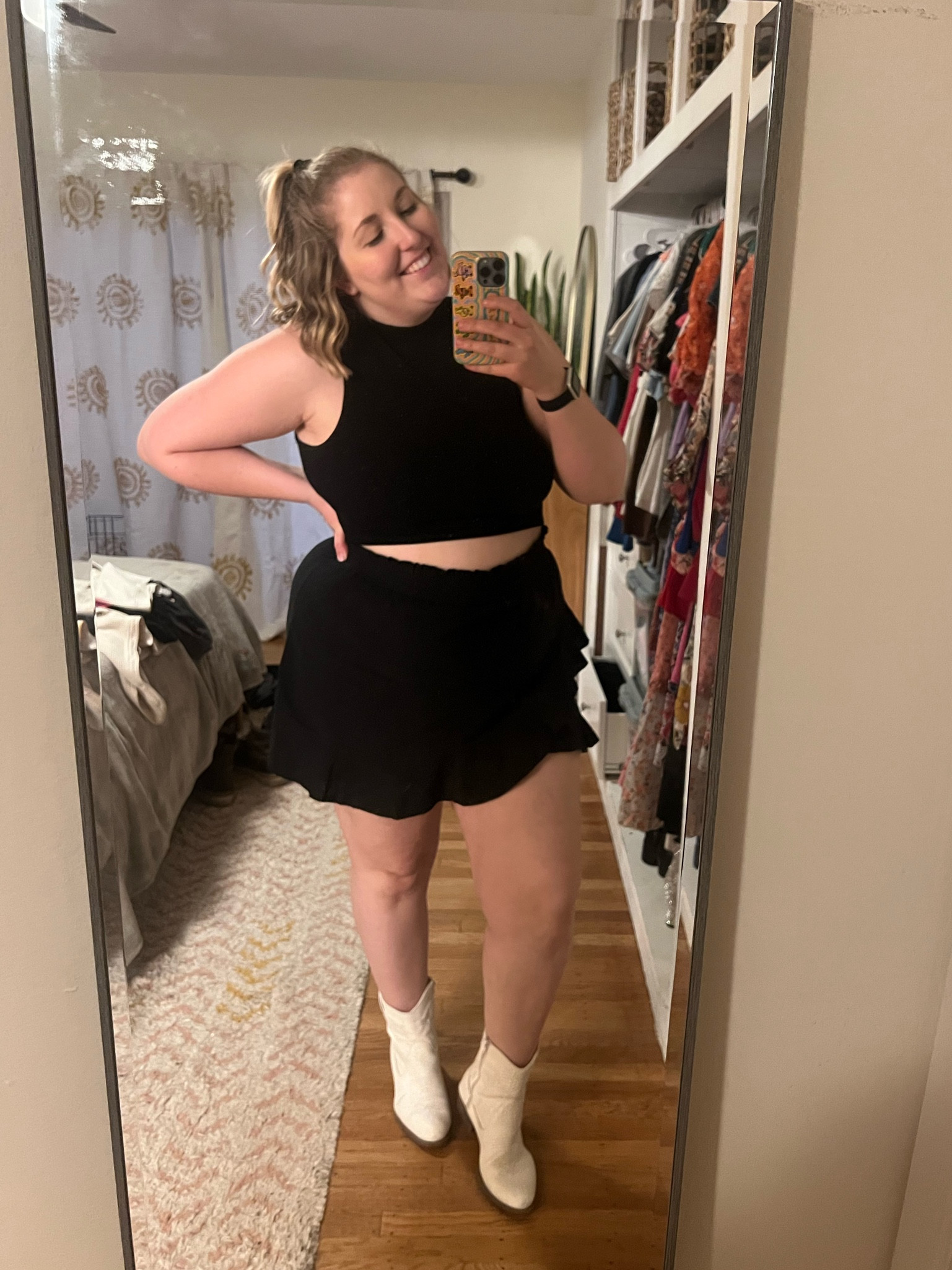 Line dancing fit🖤✨ Wearing XL in the top and Skort! 

#LTKmidsize #LTKstyletip #LTKplussize