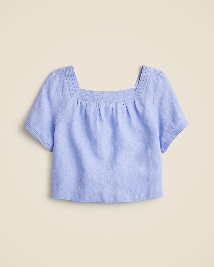 Sailor squareneck top in linen | J. Crew US