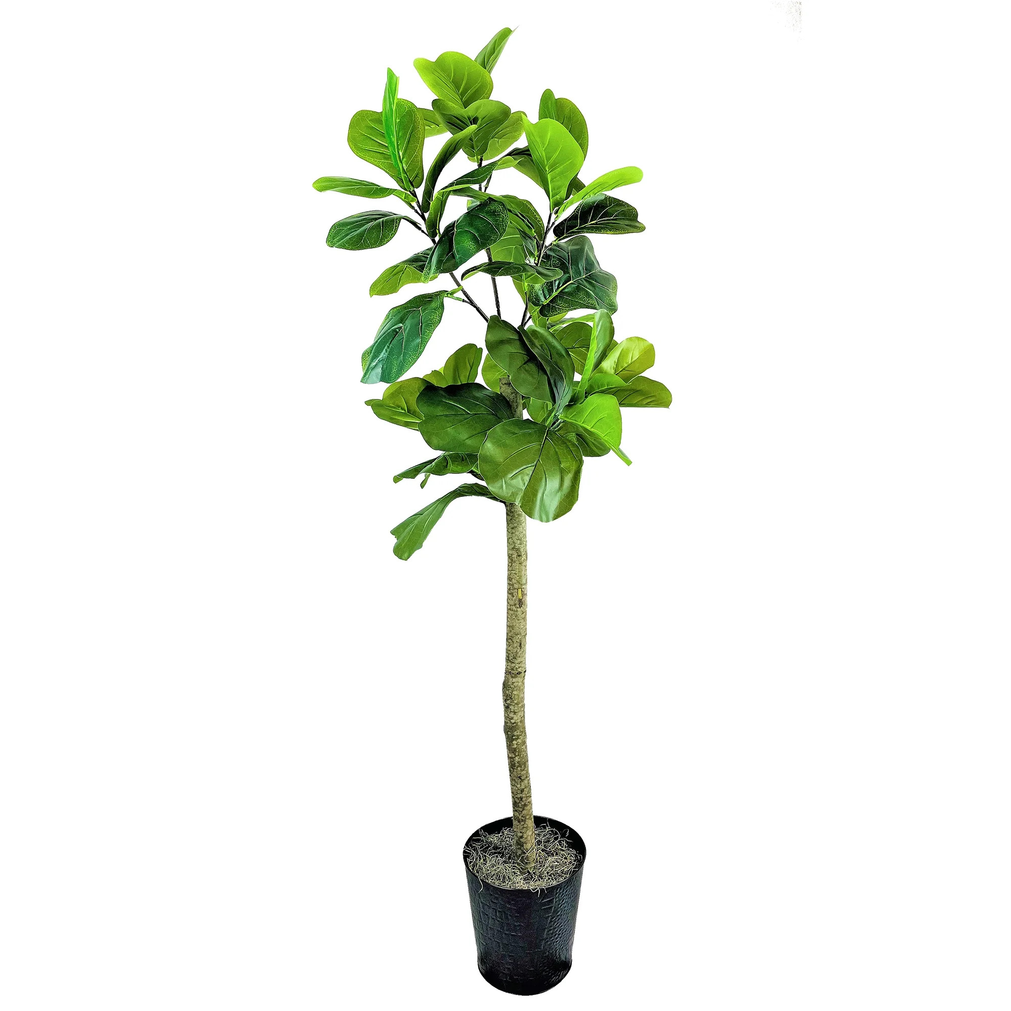 Mainstays 72" Artificial Fiddle Leaf Fig Tree in Metal Plant Container | Walmart (US)