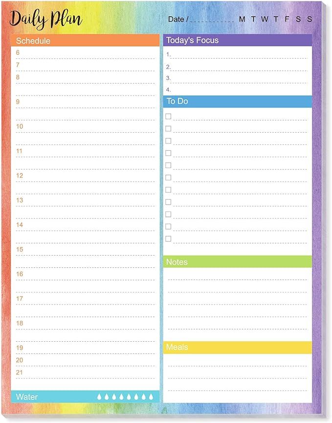 Daily Planner Pad - to Do List Notepads, Magnetic Undated Daily Planner Notepad with Water Intake... | Amazon (US)