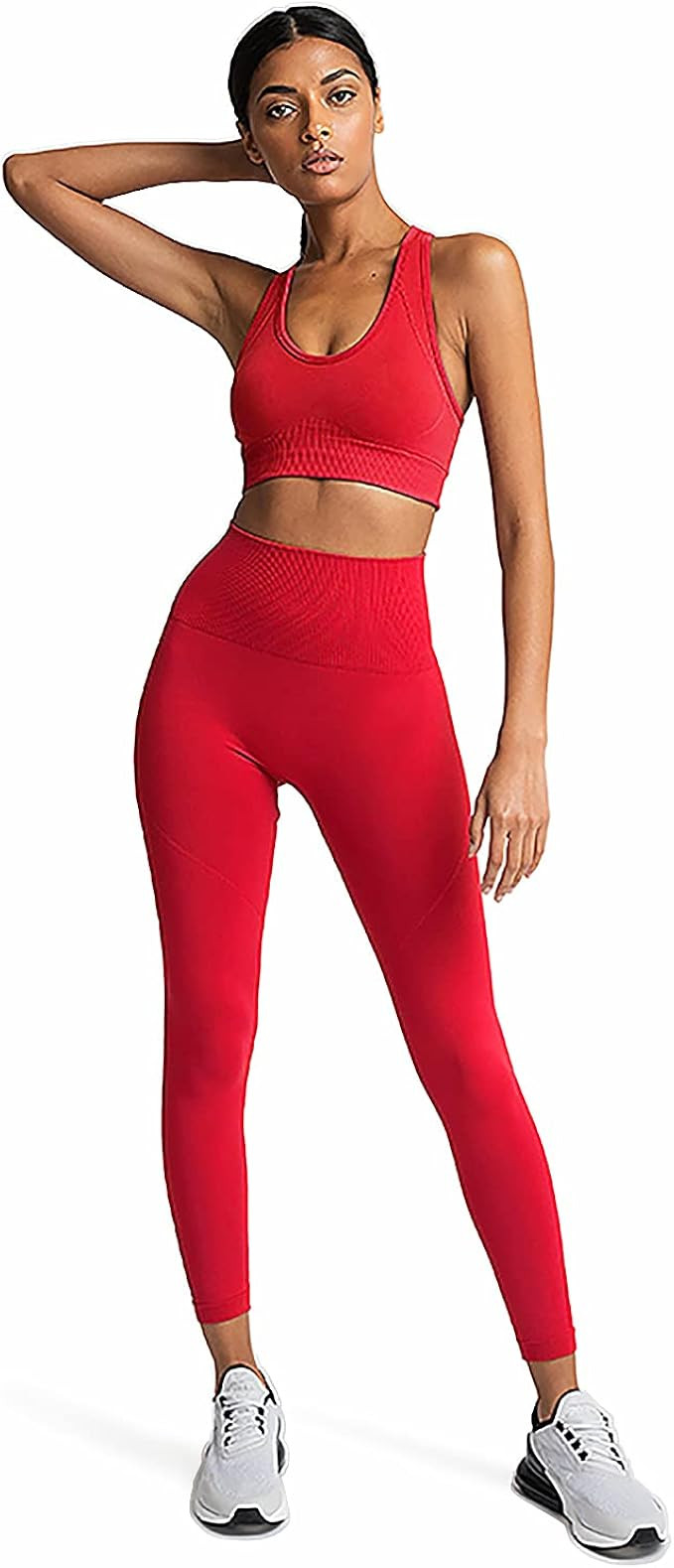 Women’s Yoga Outfits 2 piece Set Workout Tracksuits Sports Bra High Waist Legging Active Wear A... | Amazon (US)