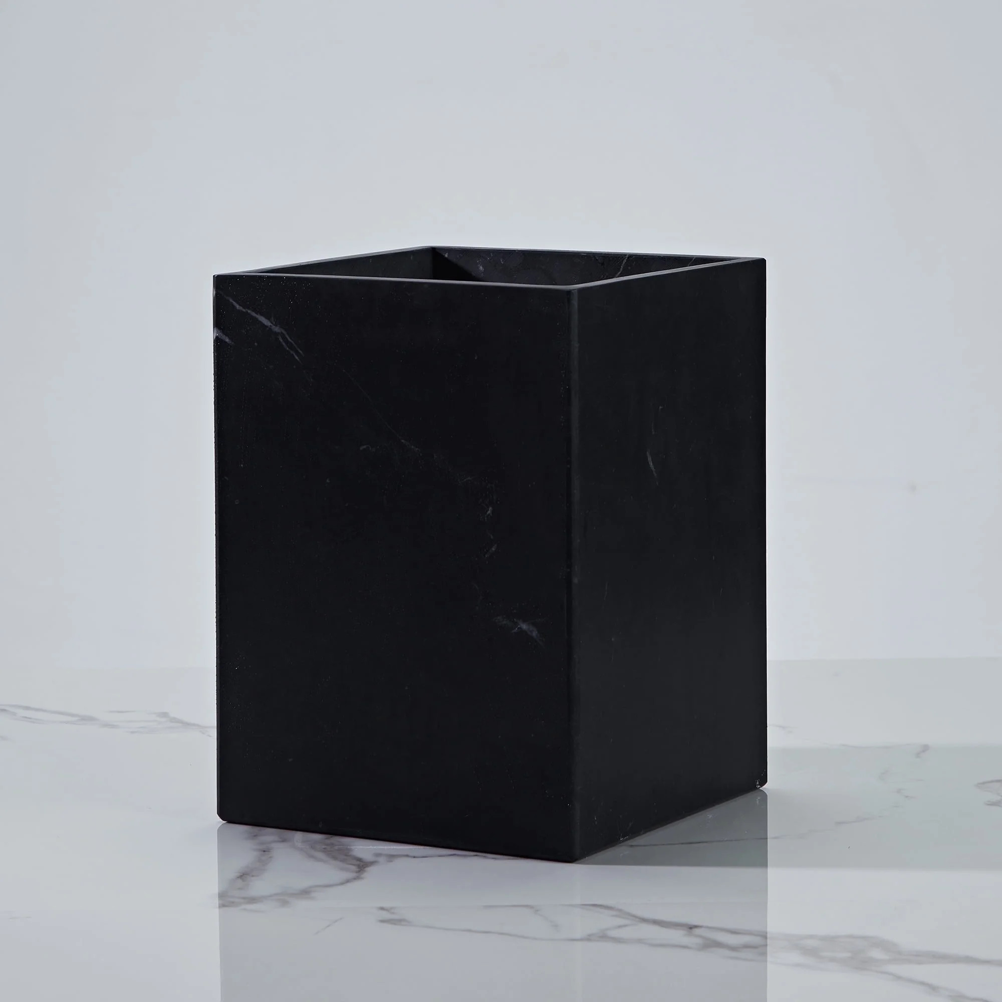 Elegant Black Marble Bathroom Wastebasket - Luxurious Design Bath Decor, Modern Sturdy Trash Can,... | Walmart (US)