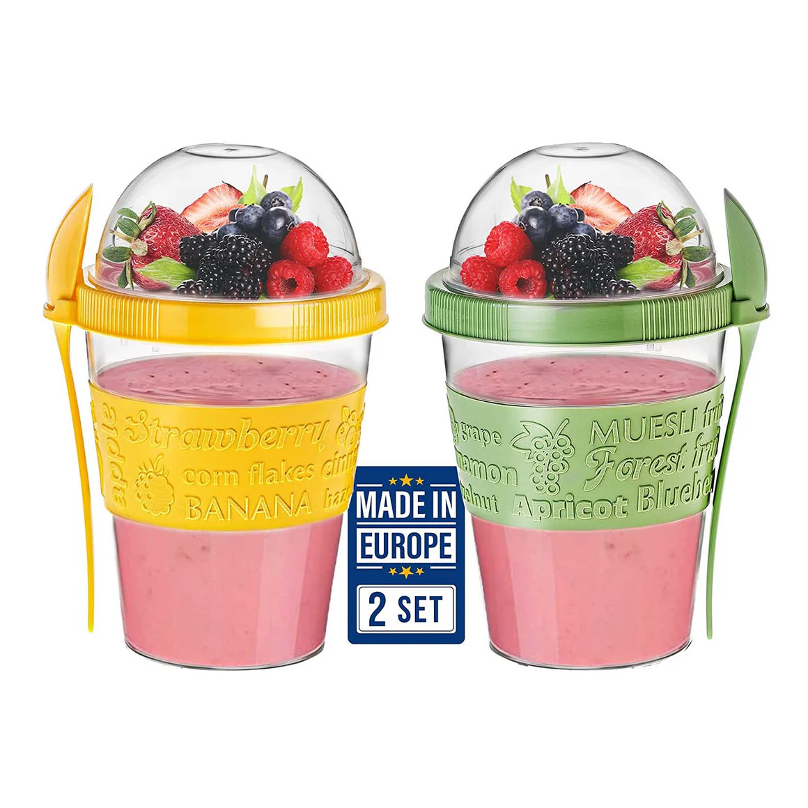 Crystalia Take & Go Yogurt Cups, Set of 2 | Sabavi Home
